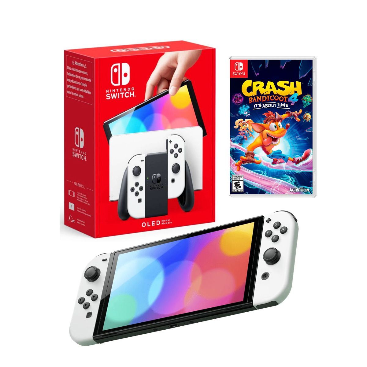 NINTENDO - Consola Nintendo Switch Oled Blanco + Crash Bandicoot 4