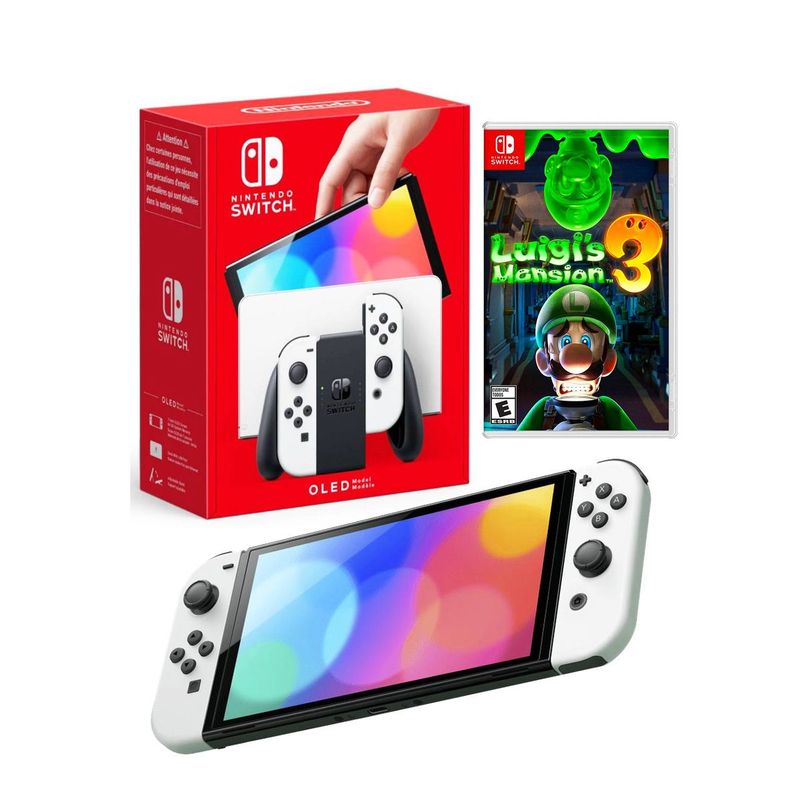 NINTENDO - Consola Nintendo Switch Oled Blanco + Luigis Mansion 3
