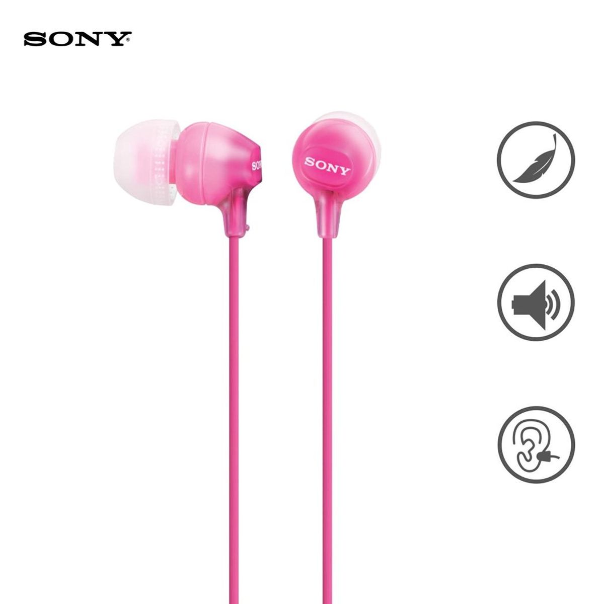 SONY - Audífonos Sony MDR-EX15AP Extra Bass Rosa