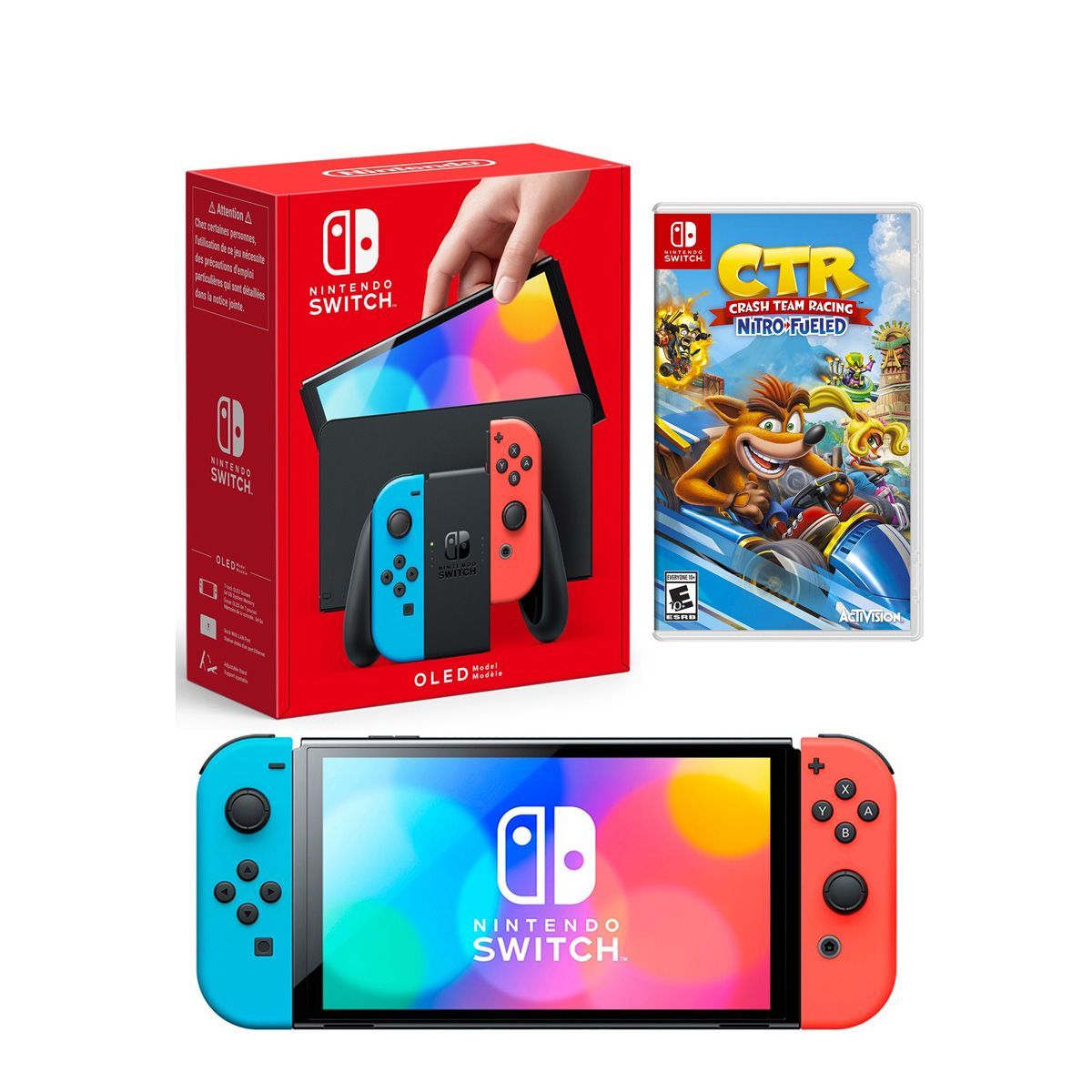 NINTENDO - Consola Nintendo Switch Oled Neón  Crash Team Racing