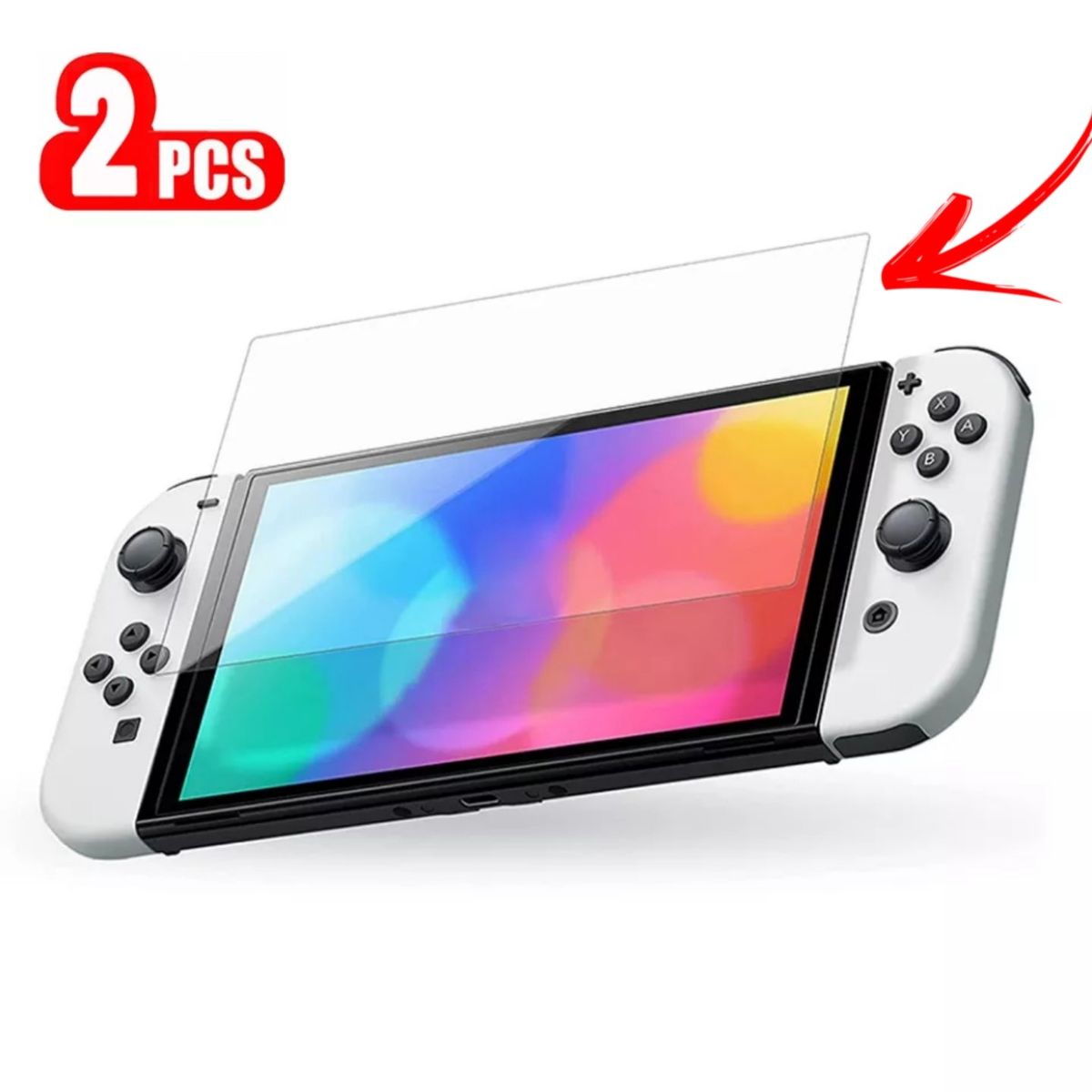 GENERICO - 02 Protectores De Pantalla D Vidrio Templado Para NINTENDO SWITCH OLED