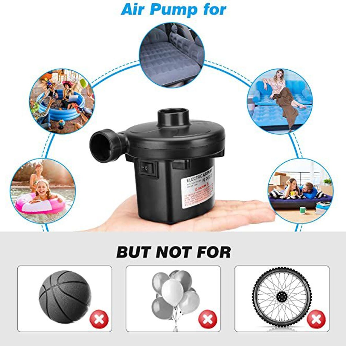 GENERICO - Inflador Electrico para Inflables Colchones Piscina Globos