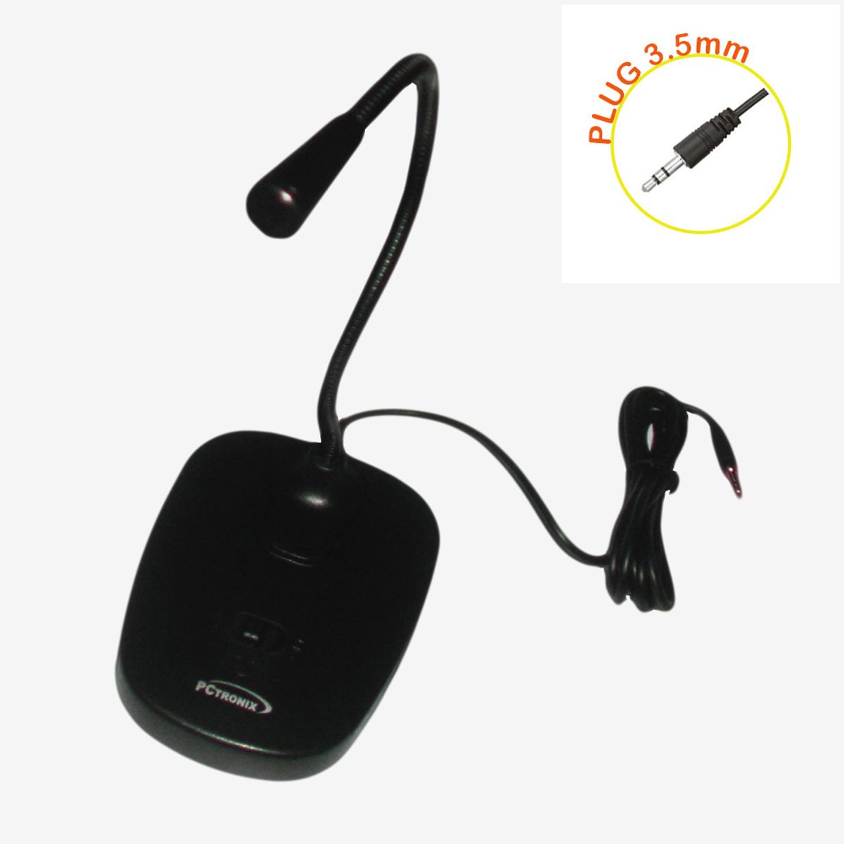 pctronix - micrófono de pedestal PLUG para PC LAPTOP - PCTRONIX