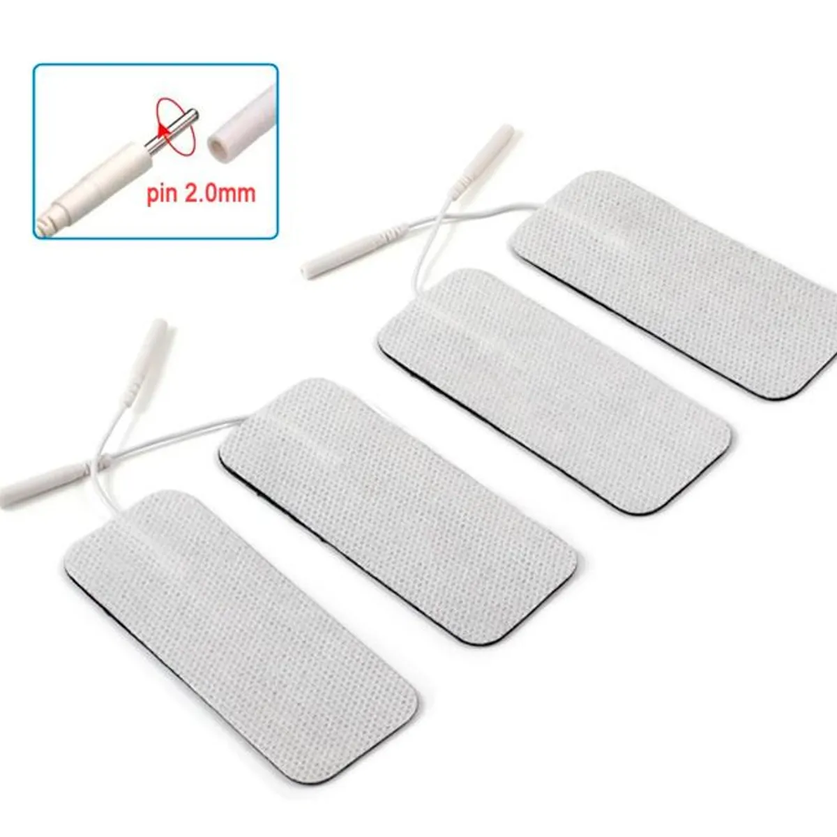 PERUMASSAGE - Almohadillas de 4 electrodos Grandes de 2 x 4 Pulgadas.