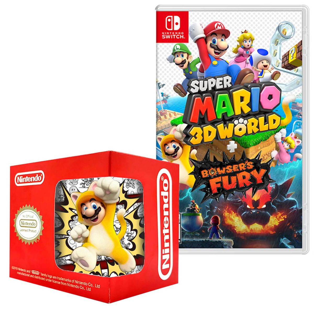 NINTENDO - Super mario 3d world bowsers fury nintendo switch  +taza