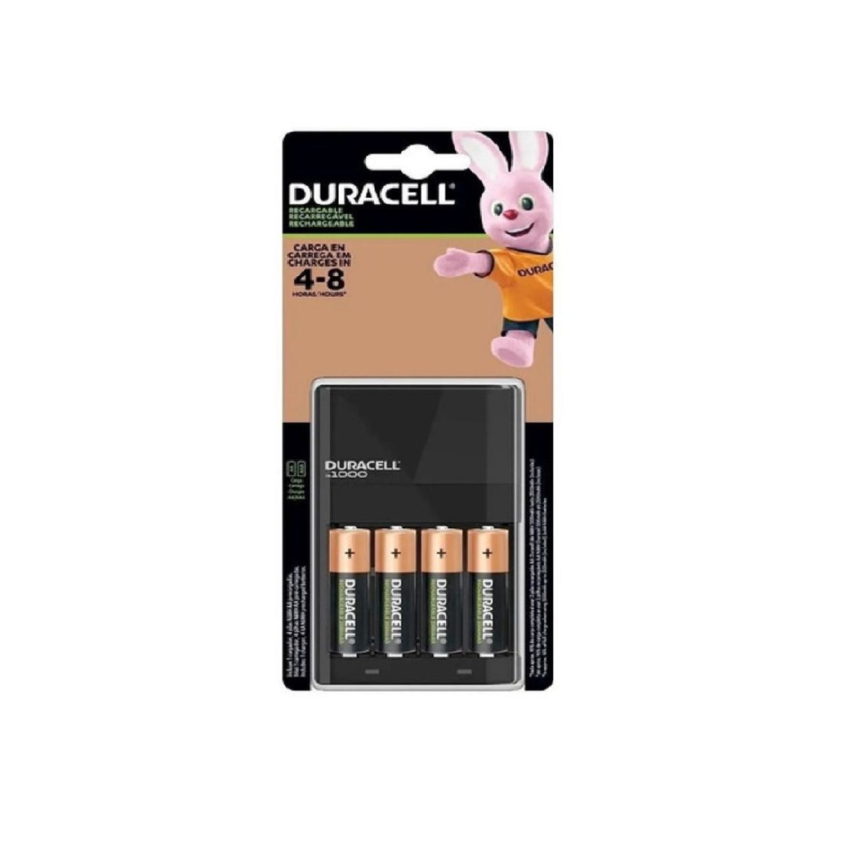 DURACELL - DURACELL Cargador de pilas recargables AA - AAA. Incluye 04 pilas AA.