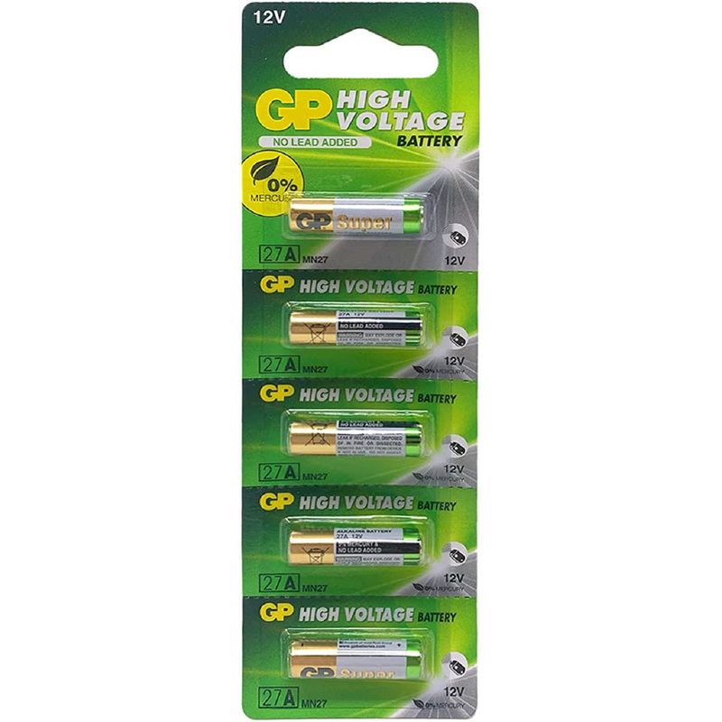 GP BATTERIES - GP 27A - A27 12V. Blister de 05 pilas
