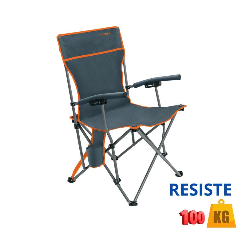 TRUPER - Silla de playa camping portátil plegable TRUPER
