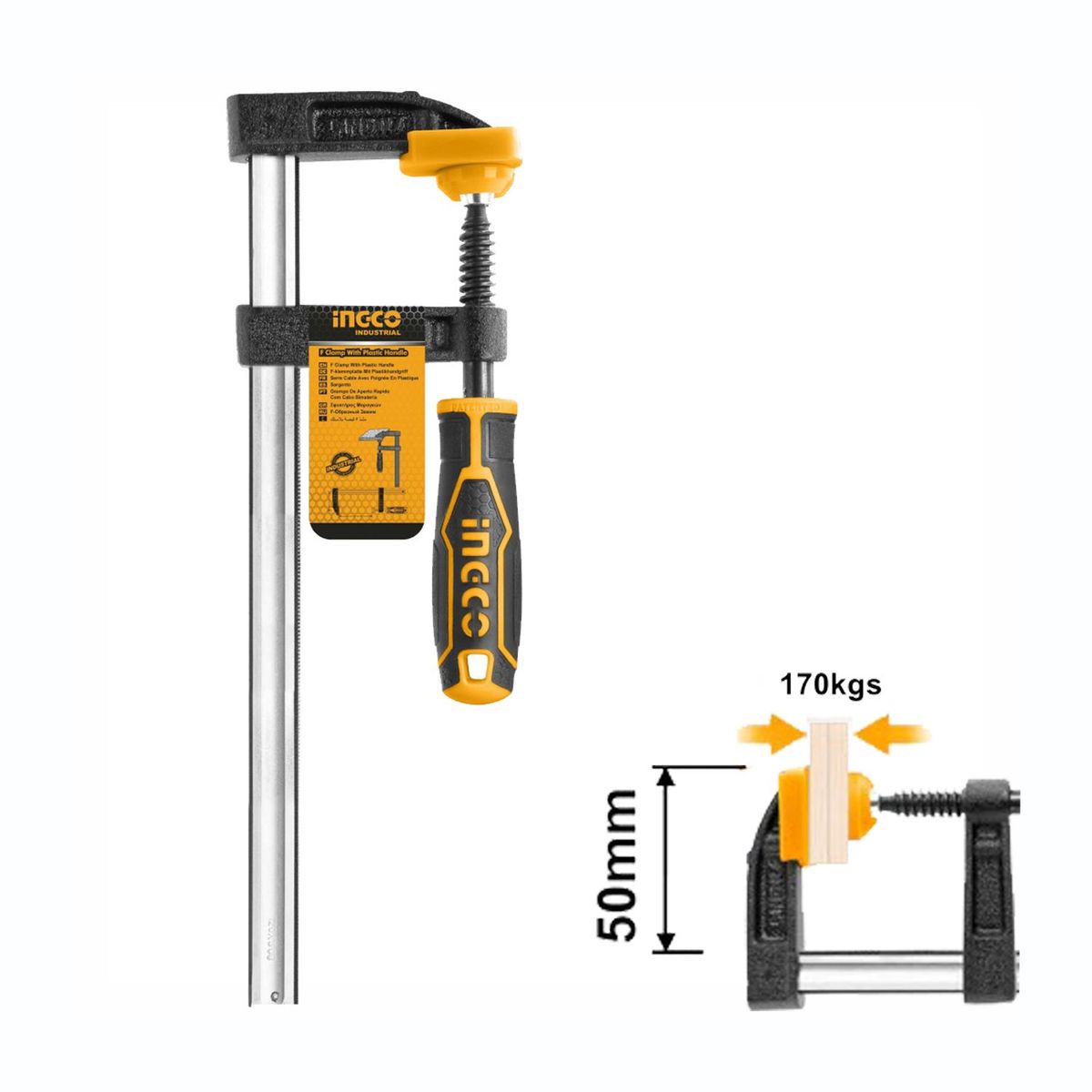 INGCO TOOLS - PRENSA SARGENTO TIPO F 50x250MM ABRAZADERA INGCO - HFC020503