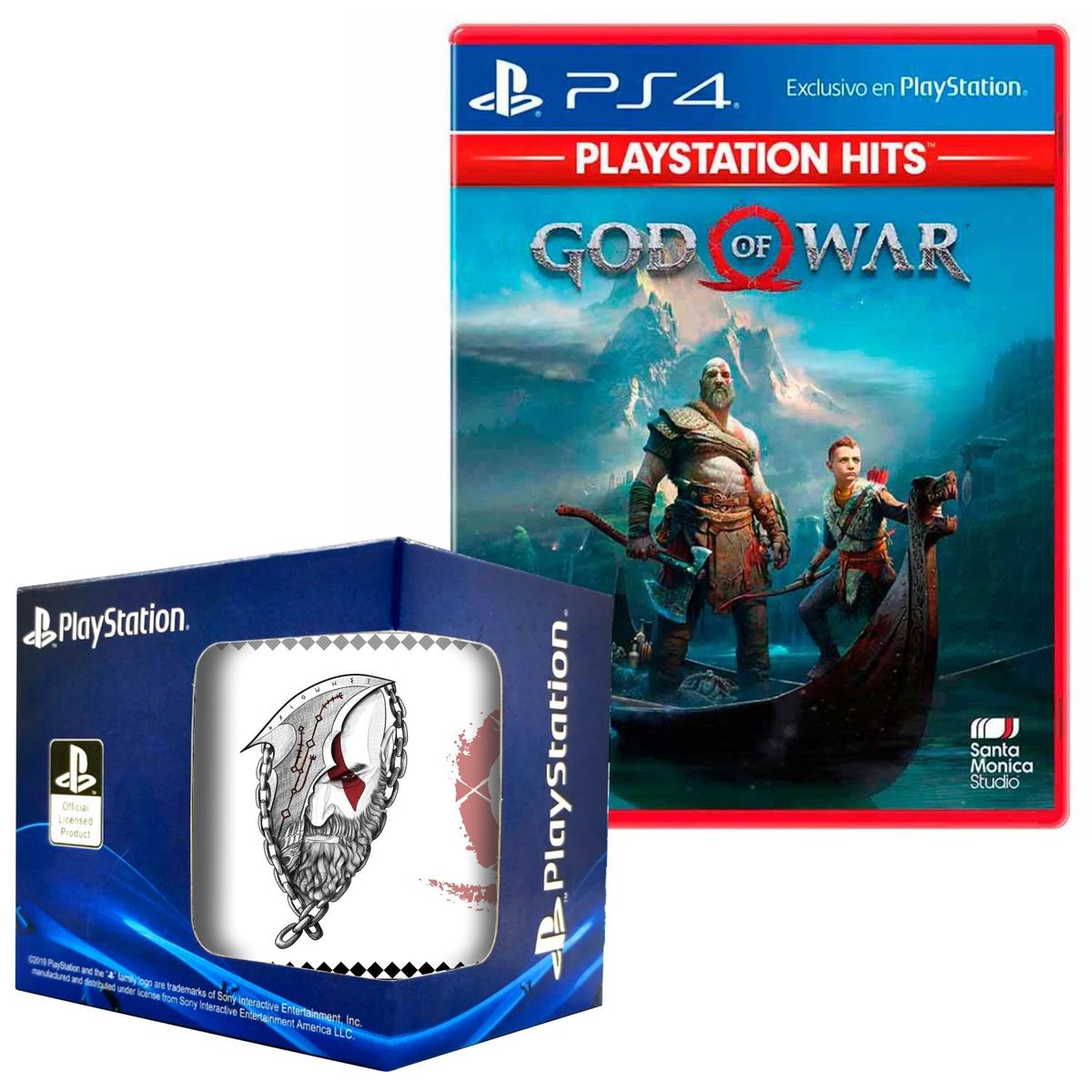 PLAYSTATION - God of war playstation 4 + Taza