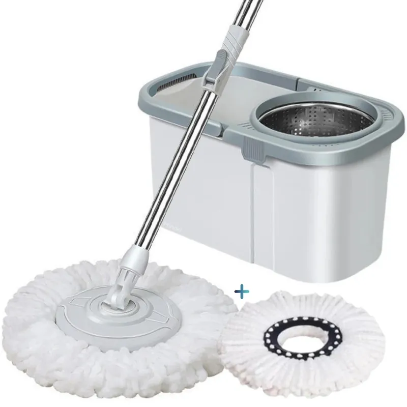 MINARI - Trapeador Centrifugador con Balde Escurridor 360° Gris T02V