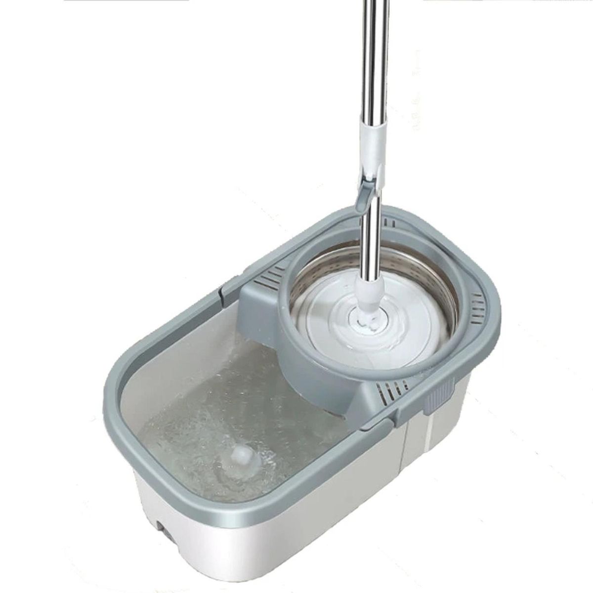 MINARI - Trapeador Centrifugador con Balde Escurridor 360° Gris T02V