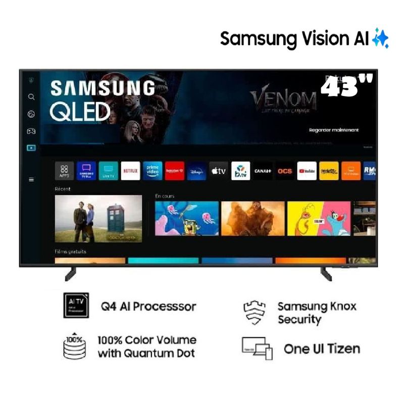 SAMSUNG - QLed 43 Pulgadas UHD 4K Smart TV Vision AI 43Q7F