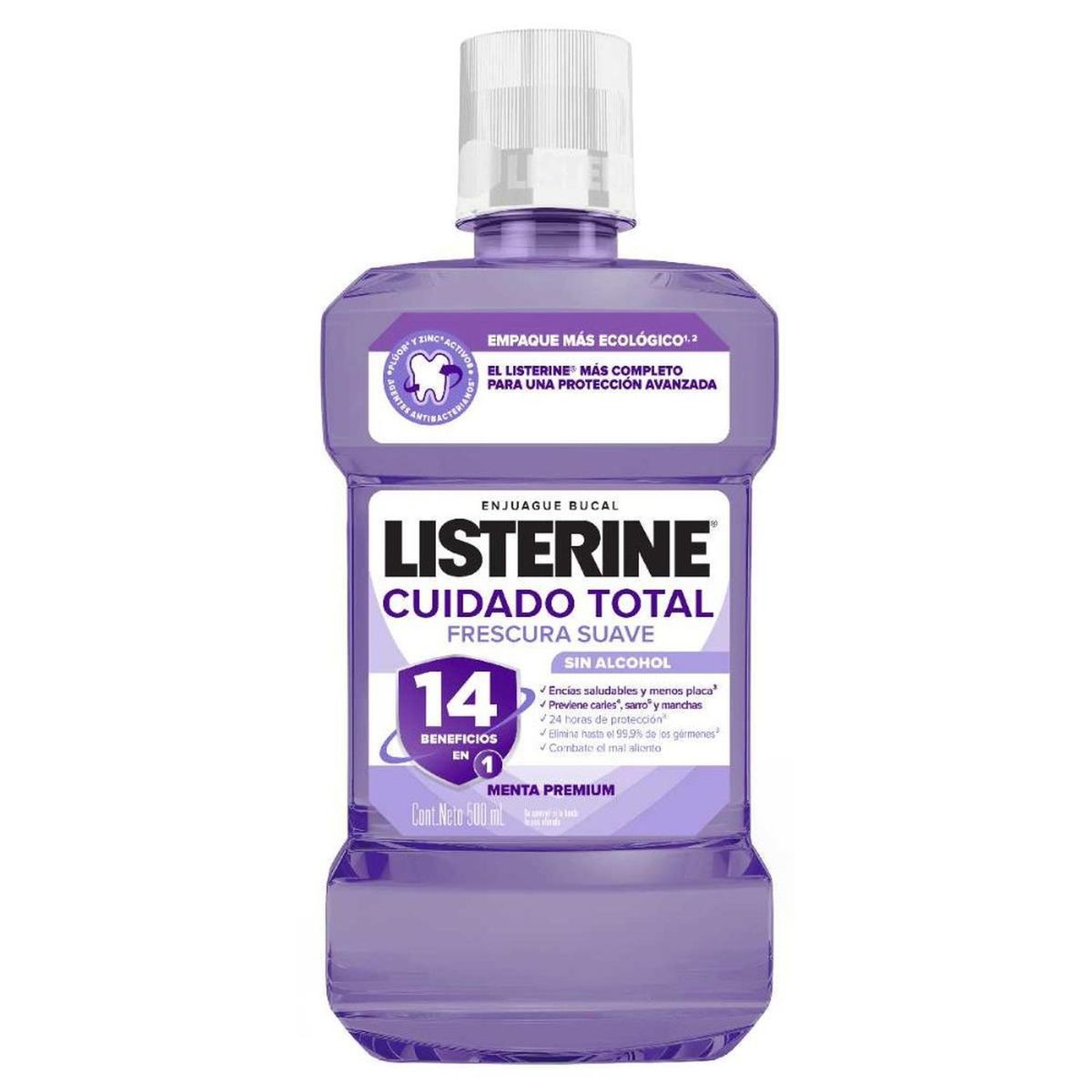 LISTERINE - Enjuague Bucal Listerine Cuidado Total Menta Fresca 500ml
