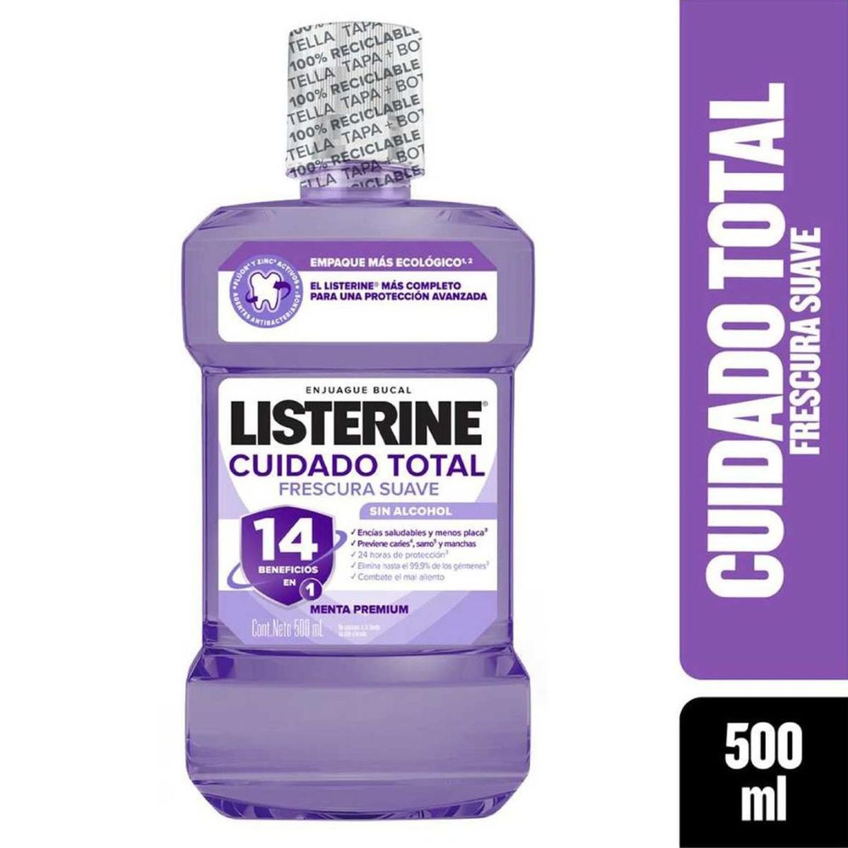 LISTERINE - Enjuague Bucal Listerine Cuidado Total Menta Fresca 500ml