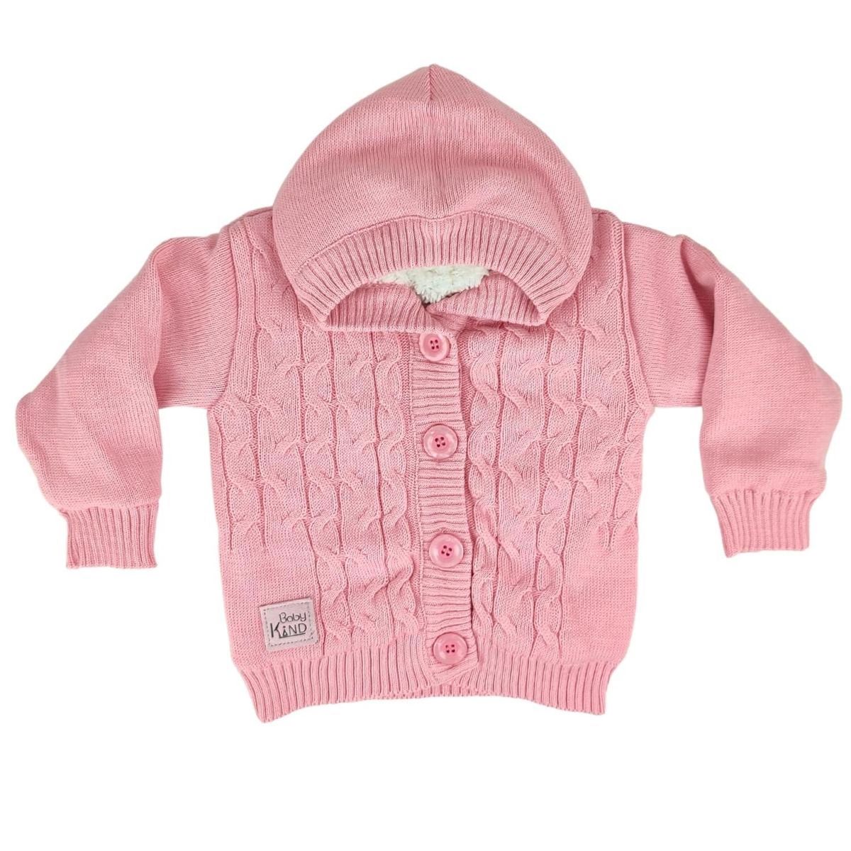 GENERICO - Chompa Capuche Hilo Algodon forrado en carnero - Quarzo Rosa - TR