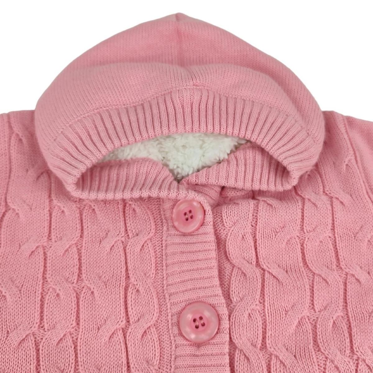 GENERICO - Chompa Capuche Hilo Algodon forrado en carnero - Quarzo Rosa - TR