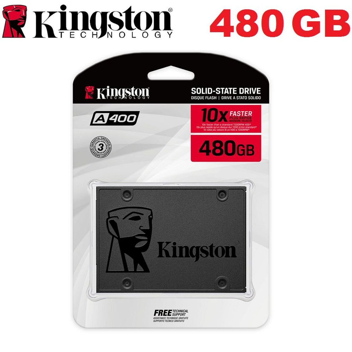 KINGSTON - Disco Solido 480gb SSD KINGSTON A400 Formato 2.5'' 480 GB