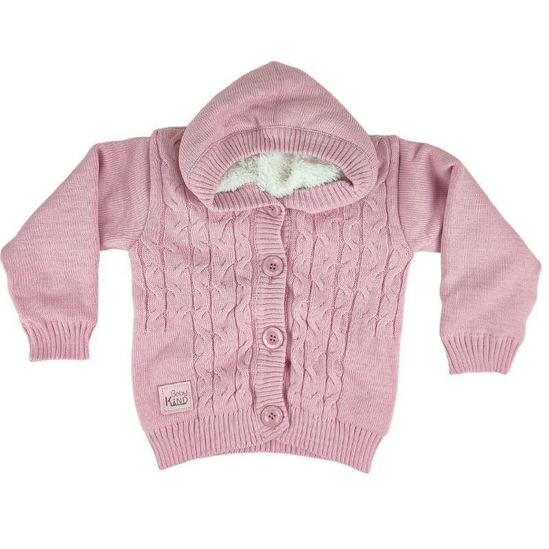 GENERICO - Chompa Capuche Hilo Algodon forrado en carnero - Palo Rosa - TR