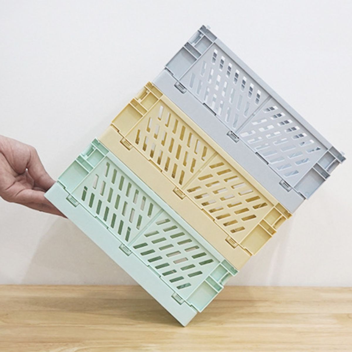 AURELA - Set de 2 Canastas de Almacenamiento Verde