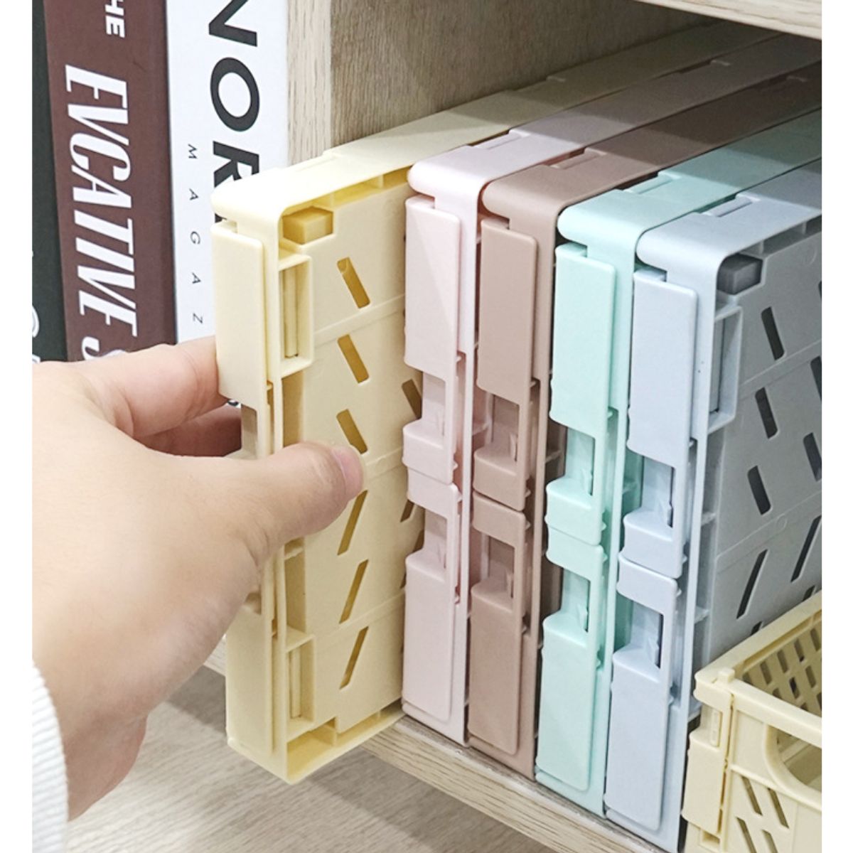 AURELA - Set de 2 Canastas de Almacenamiento Celeste