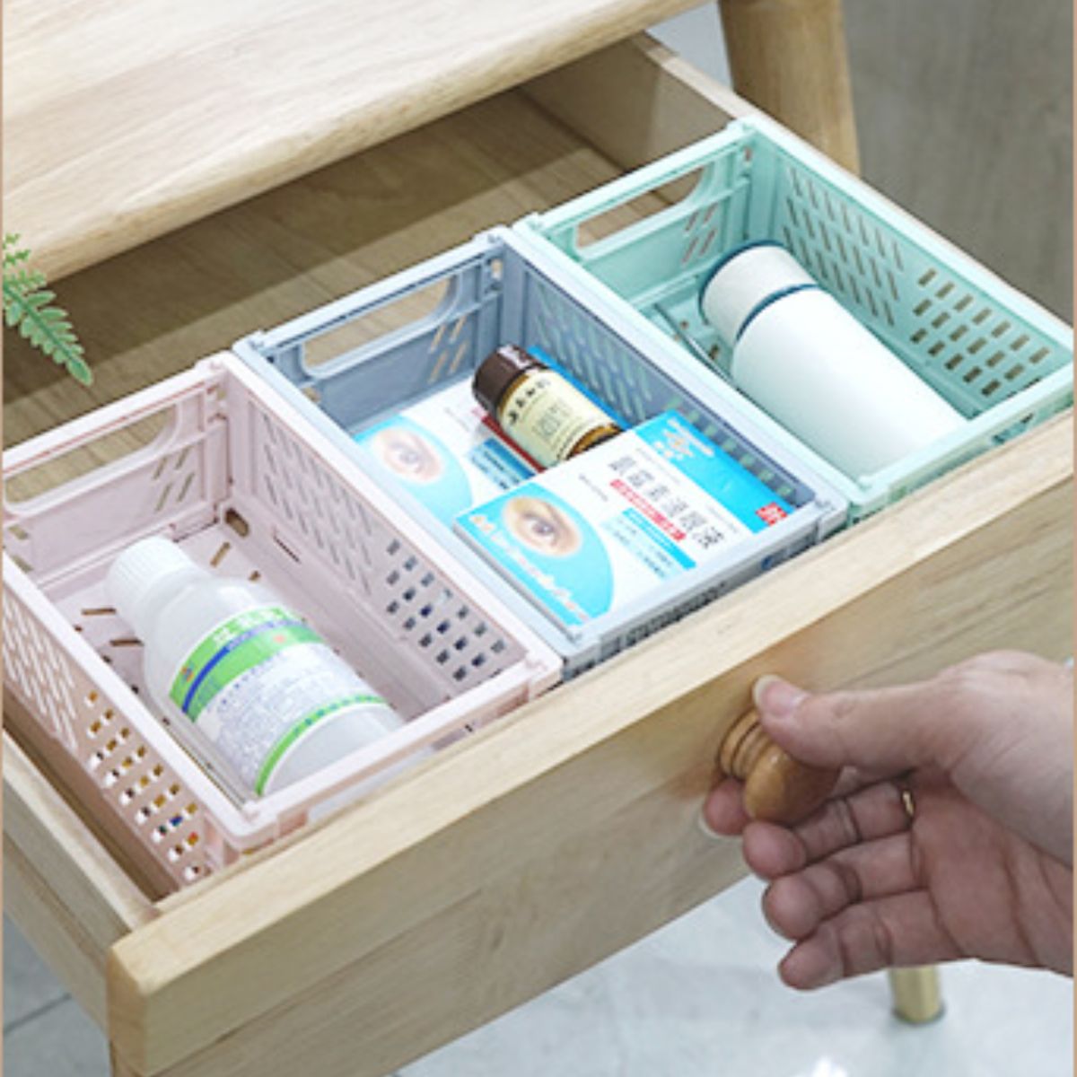 AURELA - Set de 2 Canastas de Almacenamiento Amarillo