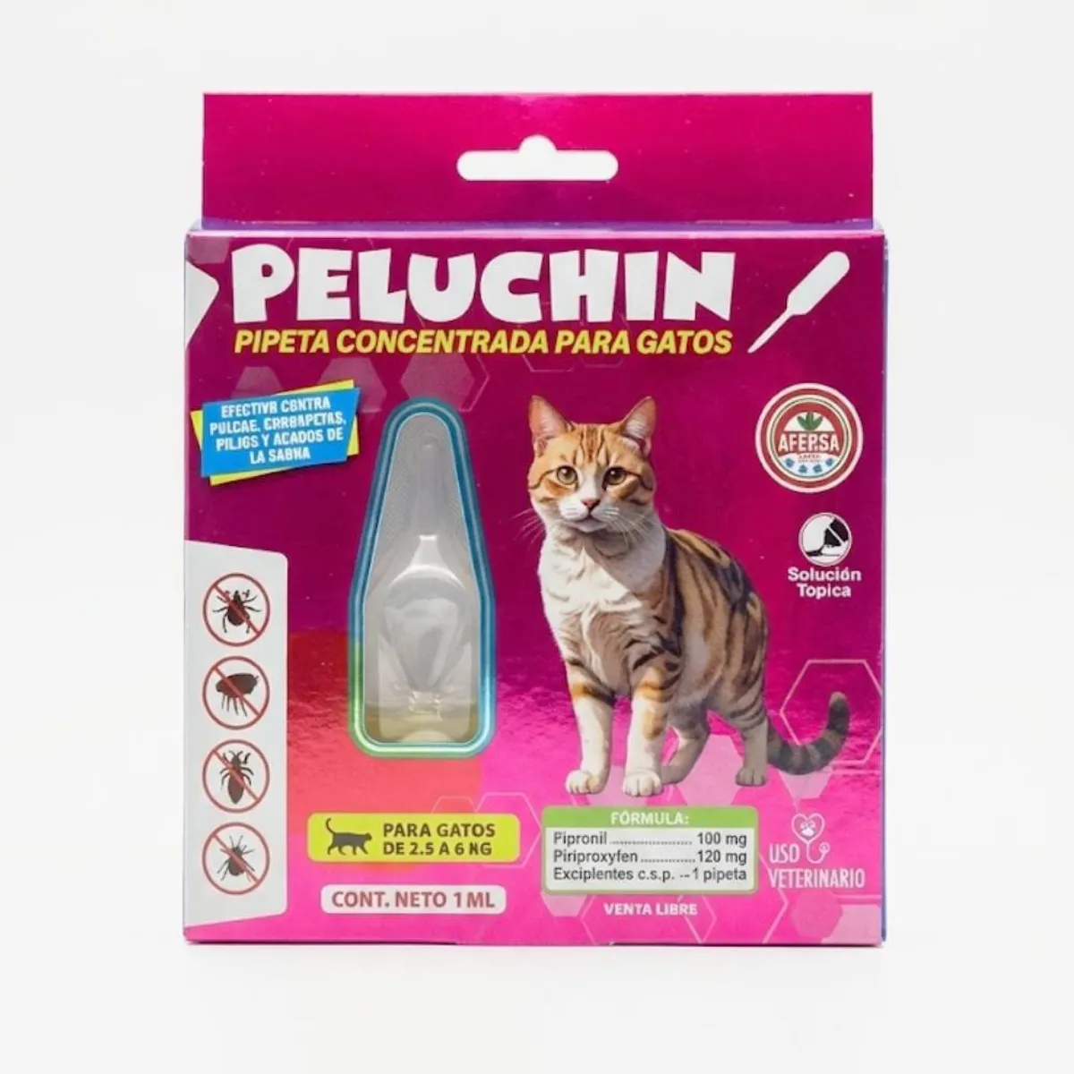 OEM - Pipeta para Gatos 2.5 a 6kg Peluchin