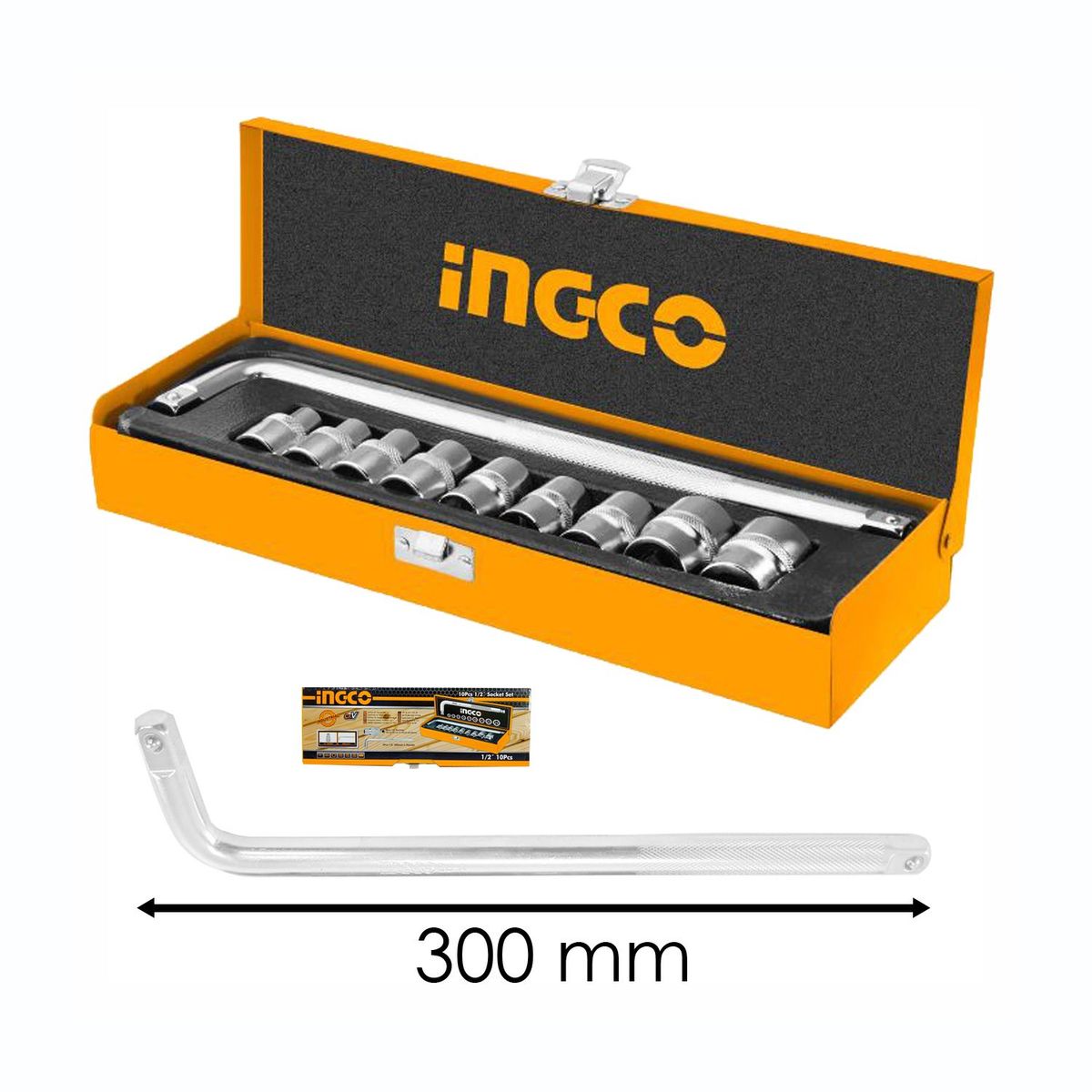 INGCO TOOLS - SET DE DADOS ENCASTRE 1/2'' 10 PZS SOCKET SET INGCO - HKTS12101
