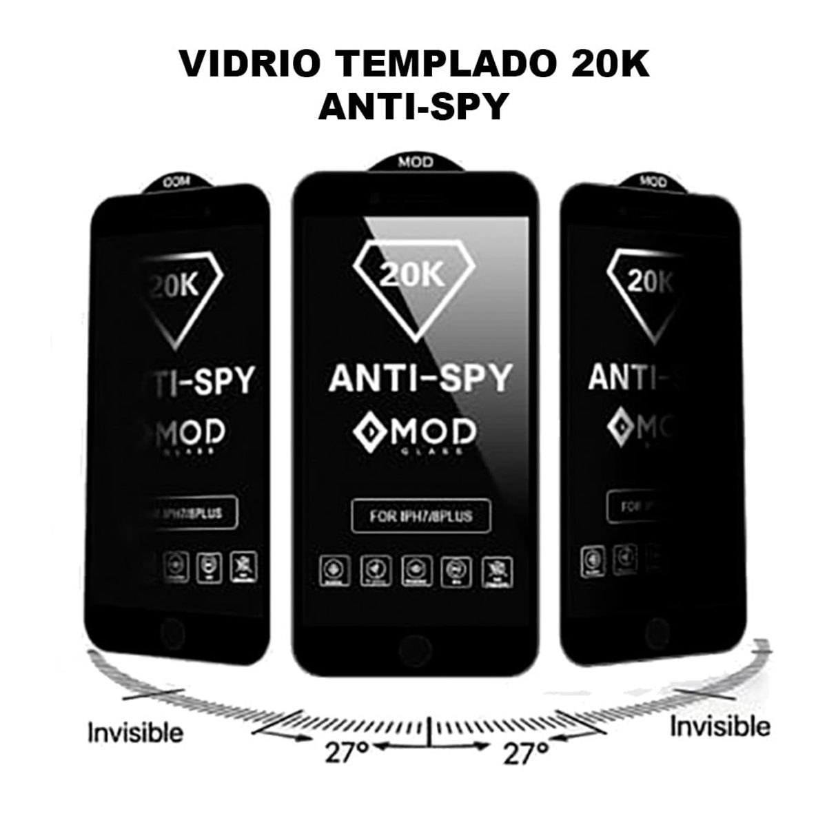 GENERICO - Mica para iPhone 14 Pro Max Antiespía Black Edition 20K Resistente
