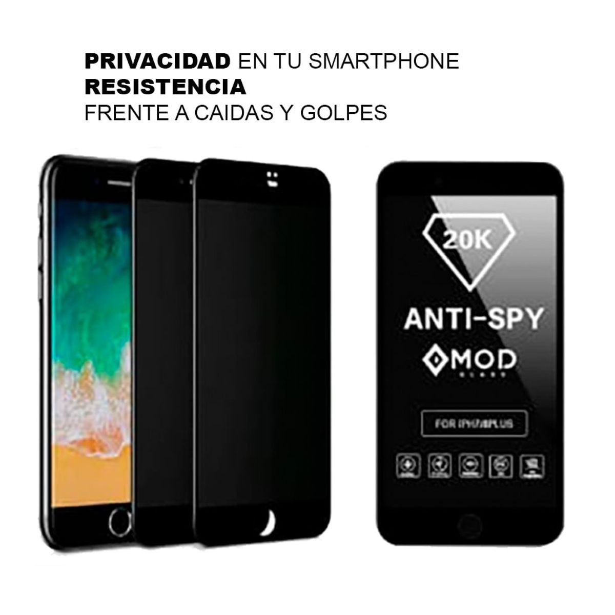 GENERICO - Mica para iPhone 14 Pro Max Antiespía Black Edition 20K Resistente
