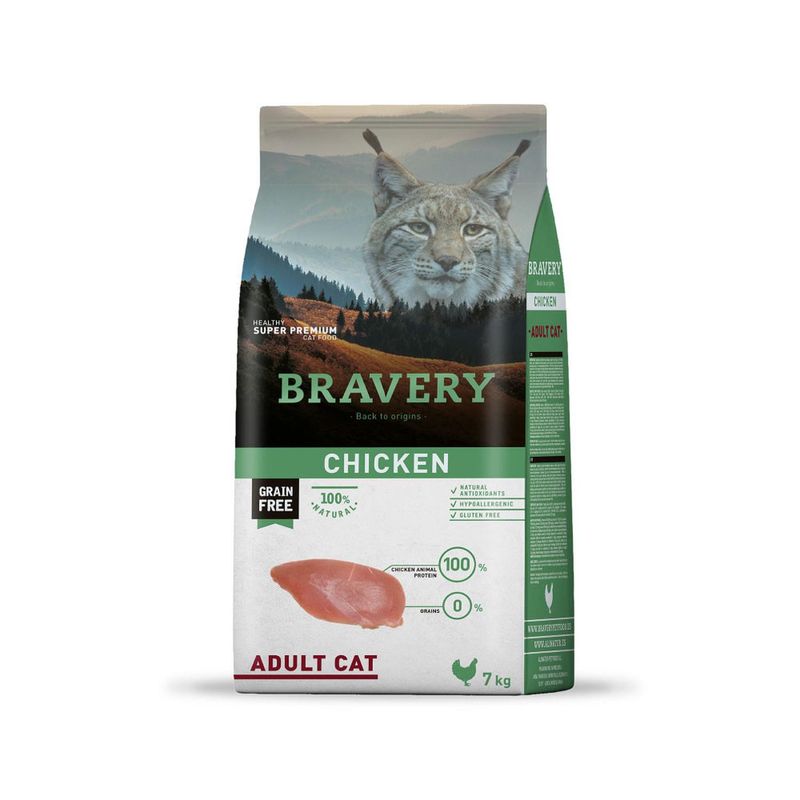 BRAVERY - Alimento para Gatos Adultos Bravery Pollo 7 Kg