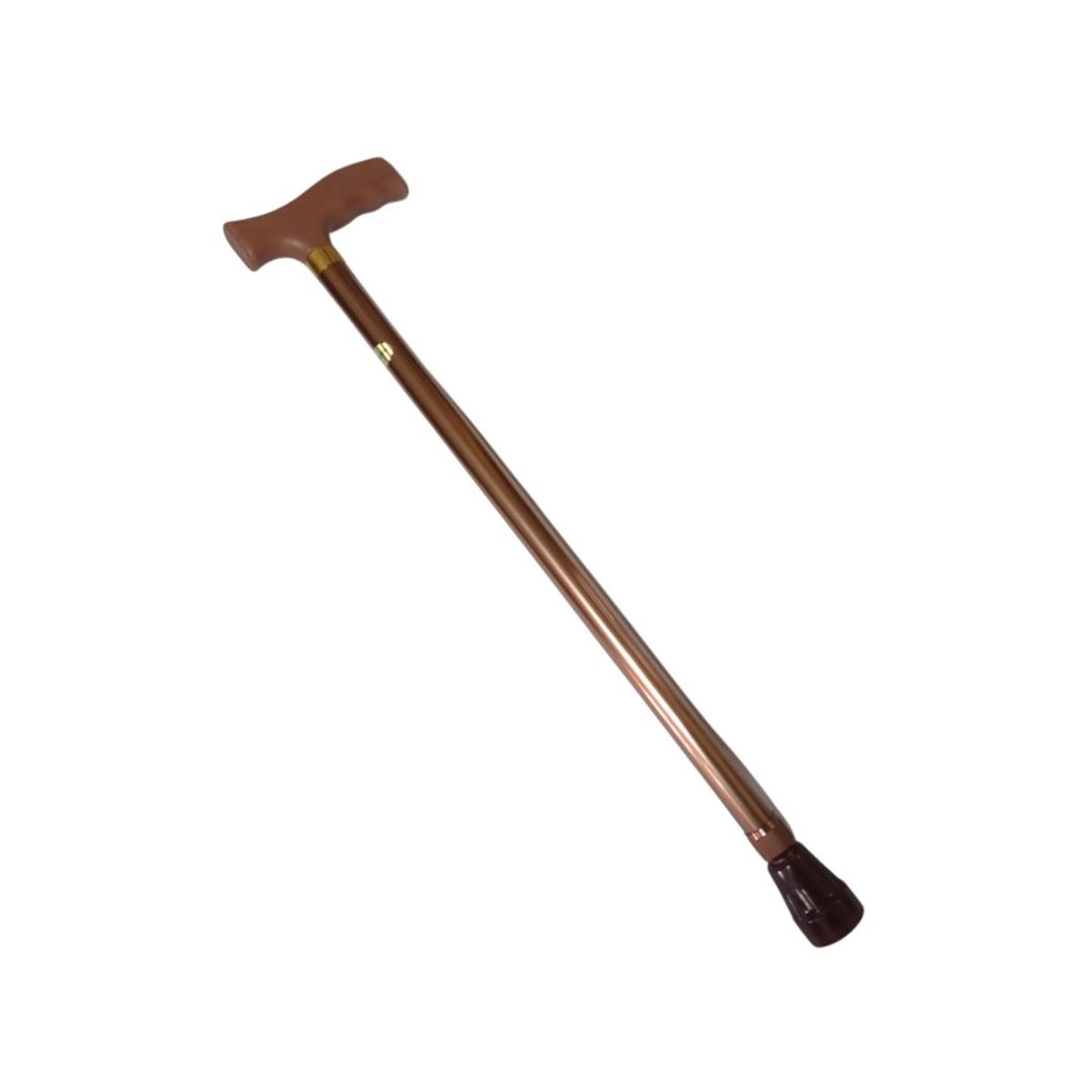GENERICO - Bastón Aluminio Ajustable Grueso Mango Tipo L Marrón