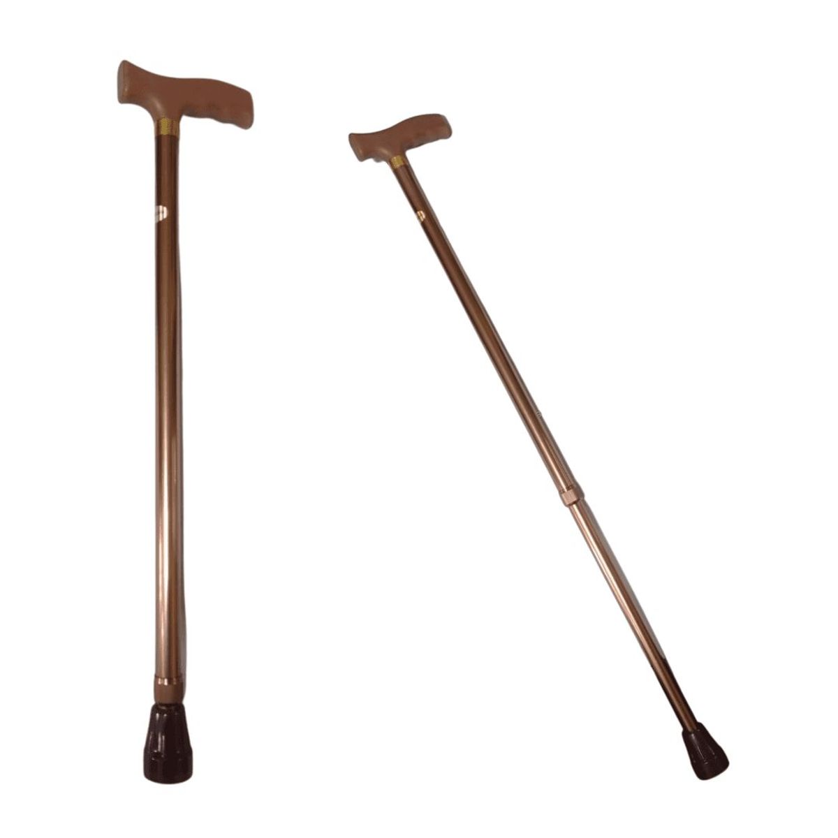 GENERICO - Bastón Aluminio Ajustable Grueso Mango Tipo L Marrón