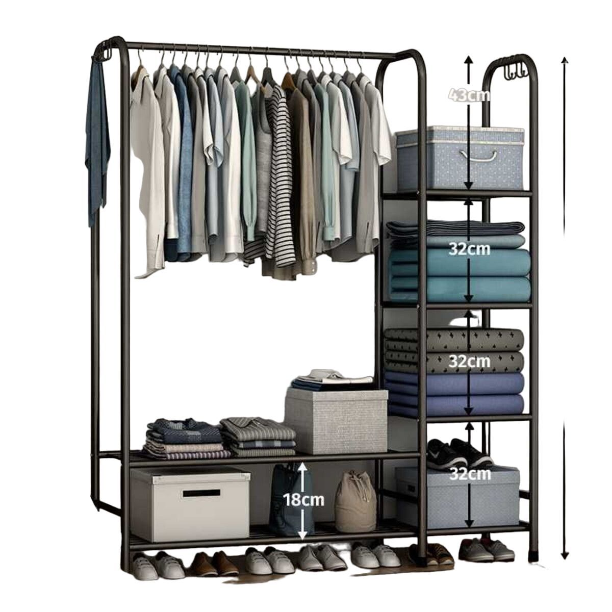 GENERICO - Perchero Ropero Organizador Colgador Multifuncion Ropa Zapatera 120