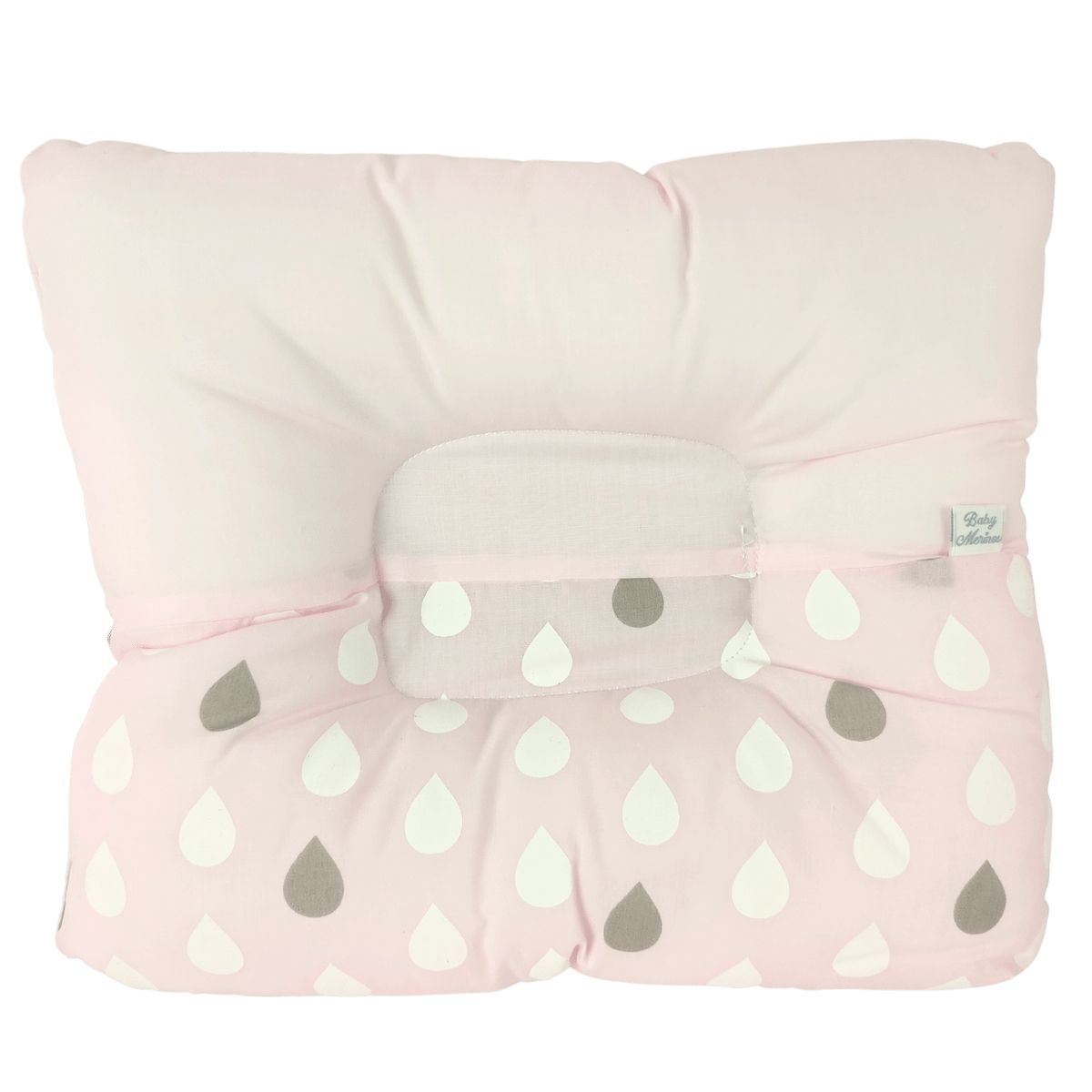 BABY MERINOS - Almohada Bebe anti-cabeza plana - Lluvia - Rosado