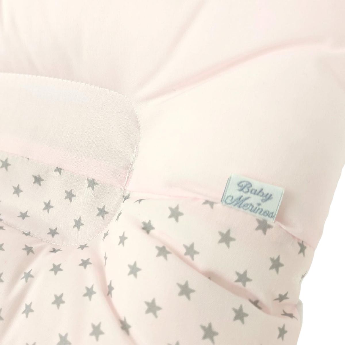 BABY MERINOS - Almohada Bebe anti-cabeza plana - Estrellitas - Rosado