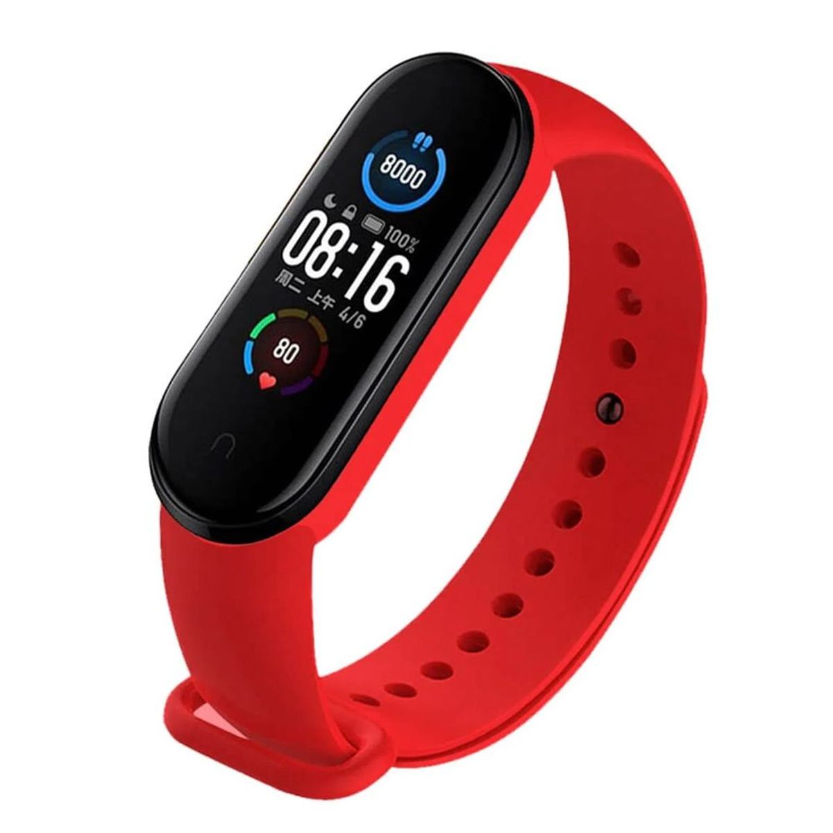 GENERICO - Correa de Silicona para Xiaomi Mi Band 6 - Rojo