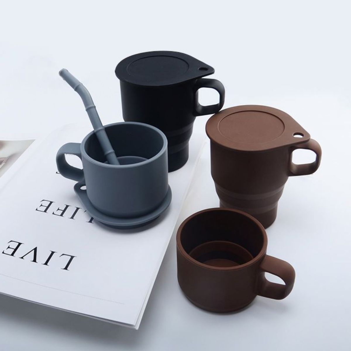 AURELA - Taza Plegable de Silicona de 300 ml