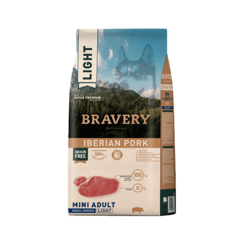 BRAVERY - Alimento Perro Peq Light Adulto Bravery Cerdo Ibérico 2Kg.