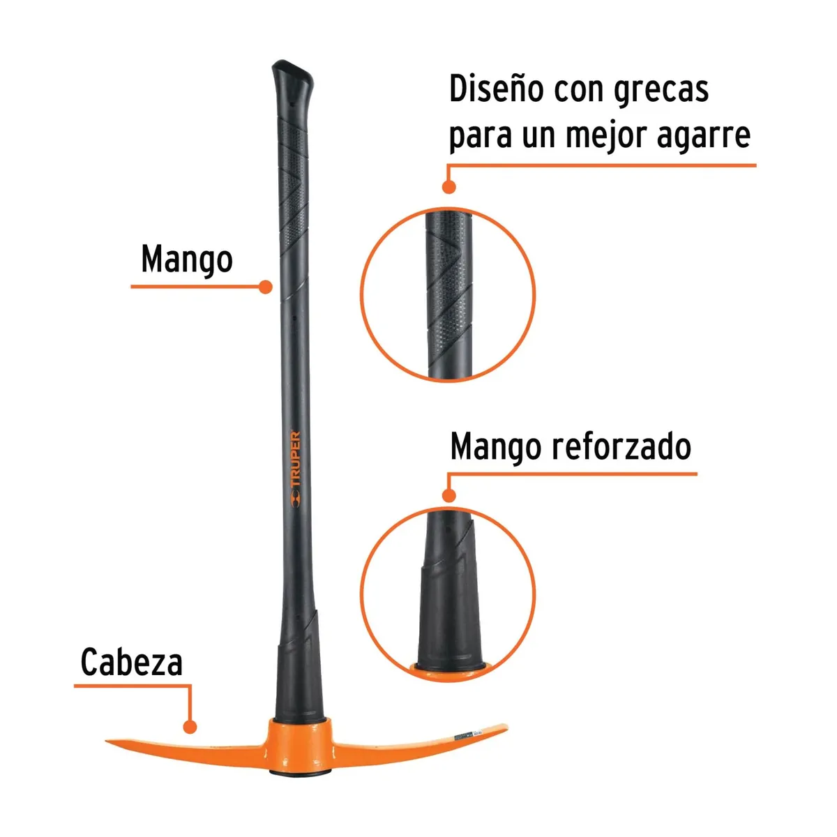 TRUPER - Pico Zapapico Peruano Mango Fibra de Vidrio 5 LBS 36 Truper 10636