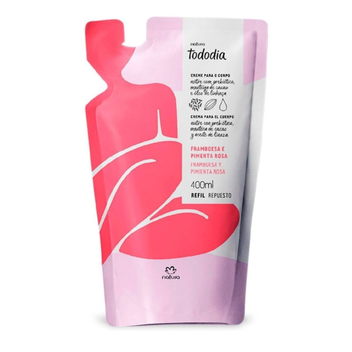 NATURA - Tododia Hidratante Corporal Frambuesa y Pimienta Rosa Repuesto 400 ml