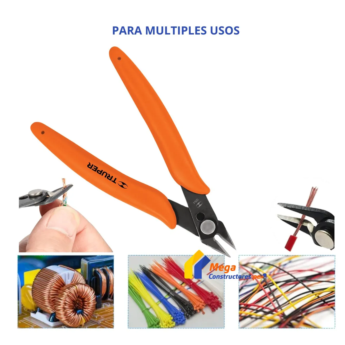 TRUPER - Alicate de corte  pinza de corte para electrónica - 6 Pzs Truper