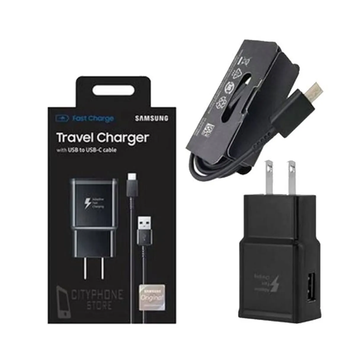 SAMSUNG - Cargador Samsung 15W Original Carga Rapida Fast Charging caja -NEGRO