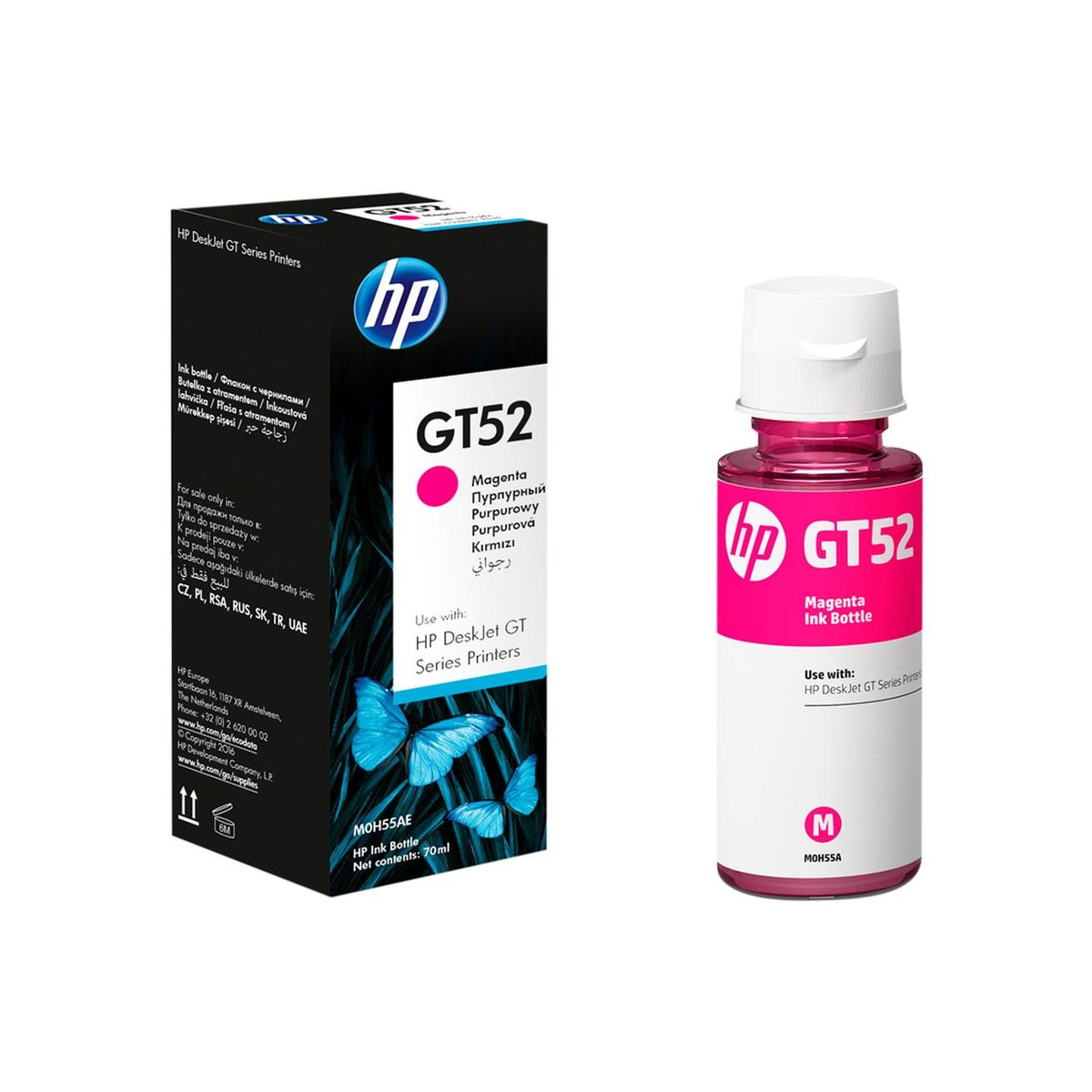 HP - Botella Tinta Hp Gt52 Magenta Impresora Deskjet Gt 70Ml