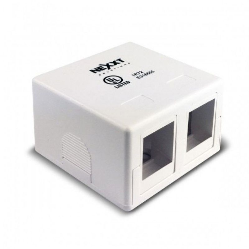 NEXXT SOLUTIONS - Nexxt Caja de Montaje Pared de 2 RJ-45 Cat5e/Cat6 Blanco - AE180NXT10