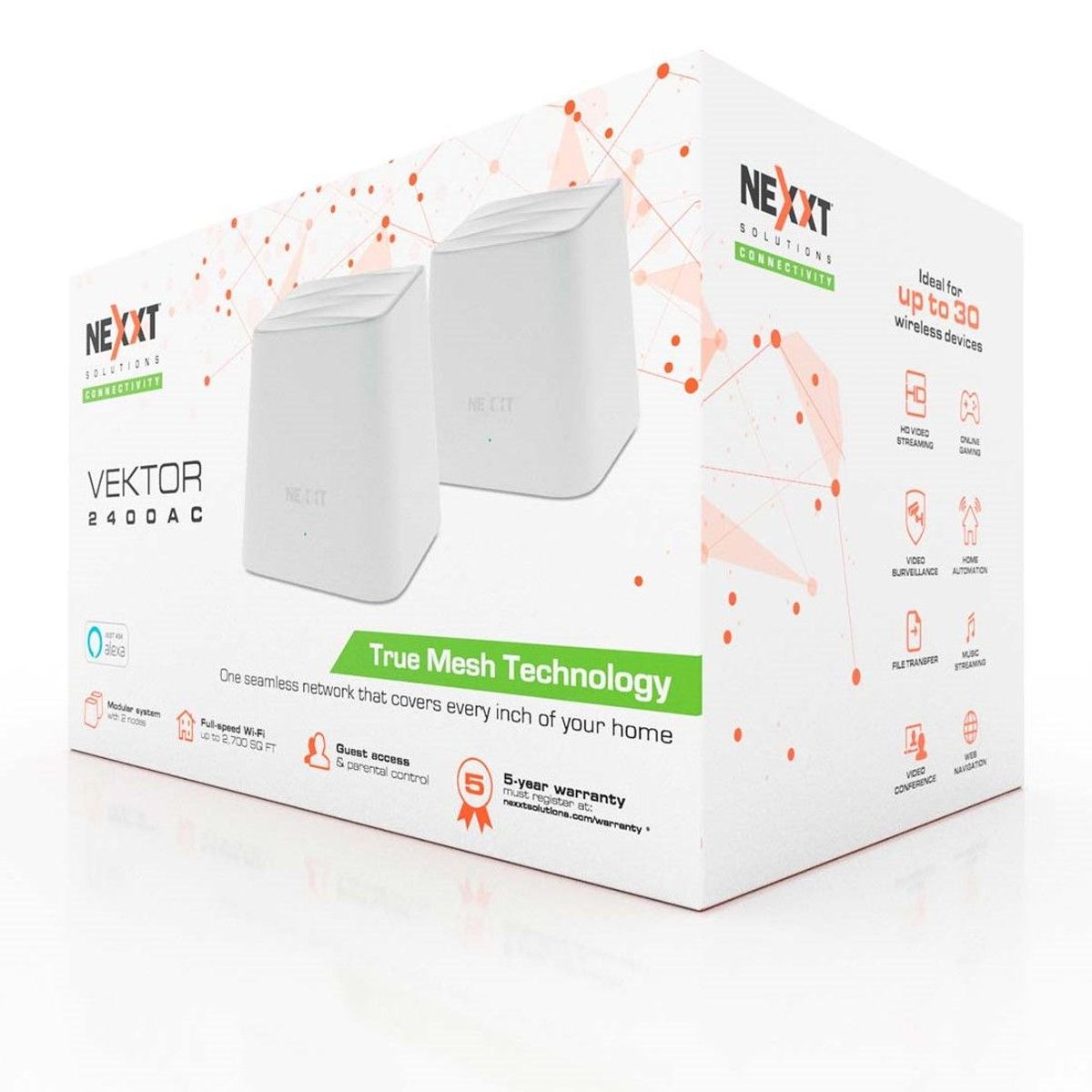 NEXXT SOLUTIONS - Nexxt Vektor2400-AC True Mesh Inalámbrico Access Point Router NCM-2400