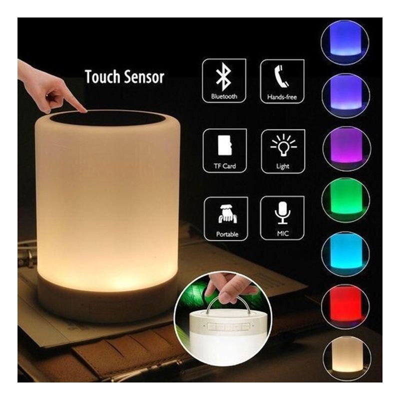 SEISA - Mini Parlante Bluetooth Touch Lámpara con Control de Color Táctil RGB