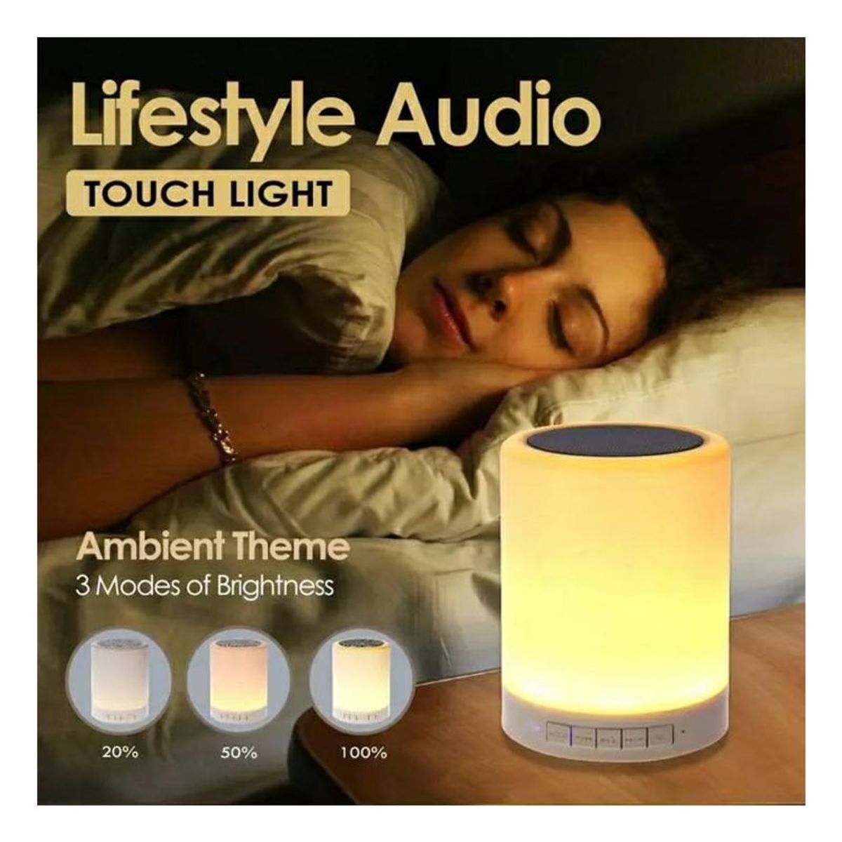 SEISA - Mini Parlante Bluetooth Touch Lámpara con Control de Color Táctil RGB