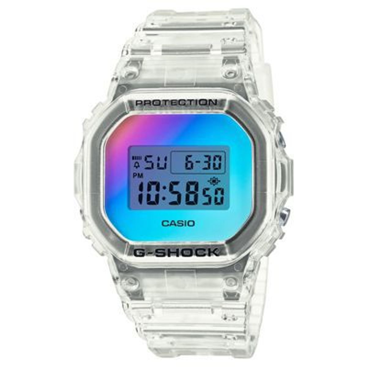 G-SHOCK - Reloj G-Shock Resina Gris Transparente con Multicolor DW-5600SRS-7