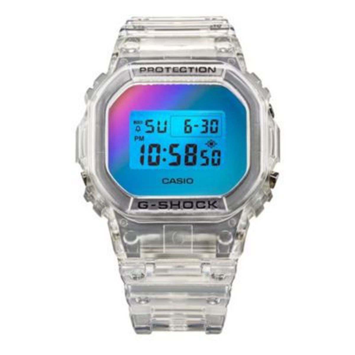 G-SHOCK - Reloj G-Shock Resina Gris Transparente con Multicolor DW-5600SRS-7